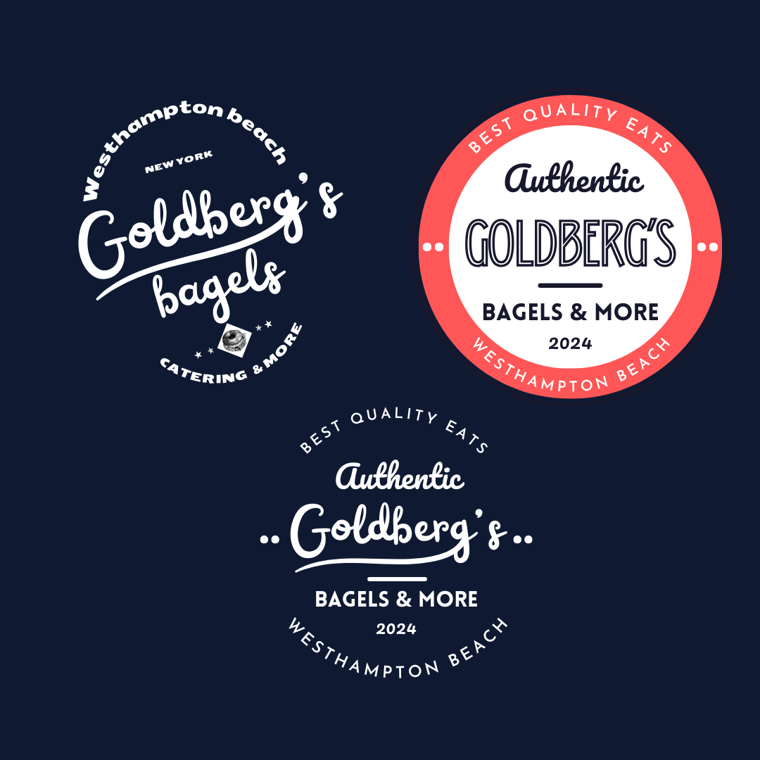 Assorted logos for a bagel company with a variety of designs